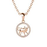 Chaîne signe du zodiaque en acier inoxydable avec pendentif orné de 29 cristaux Swarovski® - Livraison offerte