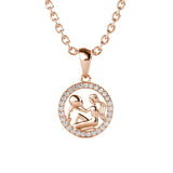 Chaîne signe du zodiaque en acier inoxydable avec pendentif orné de 29 cristaux Swarovski® - Livraison offerte