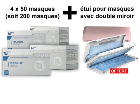 200 masques avec étui