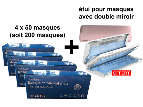 Box Hygiène 200 masques avec étui