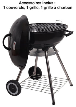 Barbecue sur pied avec cuisson au charbon de bois - Livraison offerte