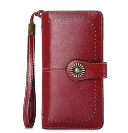 Portefeuille en cuir pour femme avec porte monnaie intégré et puce RFID anti-vol - Livraison offerte