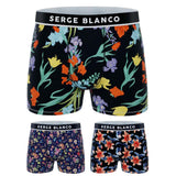 Lot de 6 boxers motifs à fleurs en microfibre de la marque Serge Blanco - Livraison offerte