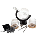 Lot d’une carafe globe + 2 verres à whisky + 2 sous-verres en liège + 9 cubes glaçons réfrigérants + 1 pince - Livraison offerte