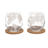 Lot d’une carafe globe + 2 verres à whisky + 2 sous-verres en liège + 9 cubes glaçons réfrigérants + 1 pince - Livraison offerte