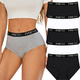 Ensemble de 5 culottes respirantes tailles hautes - Livraison offerte