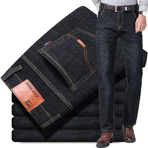 Jean droit extensible, confortable et décontracté pour homme - livraison offerte