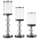 Lot de 3 bougeoirs-lanternes avec cristaux - Livraison offerte