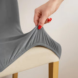 Lot de 6 housses de chaise en velours gris foncé - 65x40x35 cm - Livraison offerte