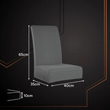 Lot de 6 housses de chaise en velours gris foncé - 65x40x35 cm - Livraison offerte