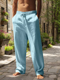 Pantalon léger respirant en coton chanvre pour homme - Livraison offerte