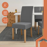 Lot de 6 housses de chaise en velours gris foncé - 65x40x35 cm - Livraison offerte