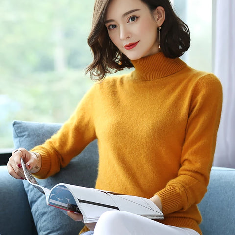 Pull épais chaud pour femme 100% vison cachemire - Livraison offerte