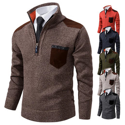 Pull en polyester épais avec fermeture éclair pour homme - Livraison offerte