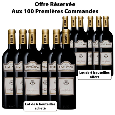 Lot de 6 bouteilles La Révélation du Château Grand Barrail rouge 2014 - grand vin de Bordeaux +  6 bouteilles La Révélation du Château Grand Barrail rouge 2014 - grand vin de Bordeaux offertes - Livraison offerte