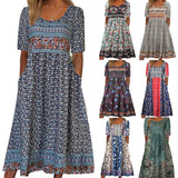 Robe longue ample d’été avec motifs floraux - Livraison offerte