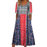 Robe longue ample d’été avec motifs floraux - Livraison offerte
