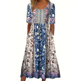 Robe longue ample d’été avec motifs floraux - Livraison offerte