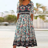 Robe longue ample d’été avec motifs floraux - Livraison offerte