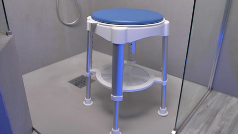 Tabouret de douche pivotant avec 4 pieds antidérapants - Livraison offerte