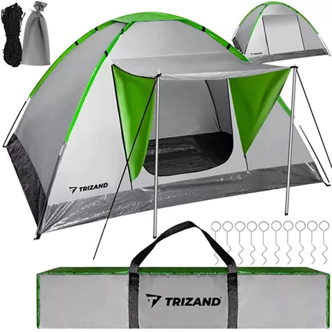 Tente de camping Montana avec auvent pour 2 à 4 personnes avec accessoires – Livraison offerte