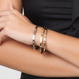 3 bracelets en acier inoxydable orné de cristaux Swarovski - Livraison offerte