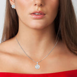 Parure (1 collier + 2 boucles d'oreilles) en alliage ornés de cristaux de Bohème - Livraison offerte