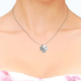 Parure Clover (1 collier + 2 boucles d'oreilles)  ornée de 18 cristaux Swarovski - Livraison offerte