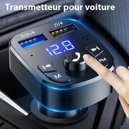 Chargeur rapide Bluetooth de téléphone transmetteur FM pour voiture - Livraison offerte