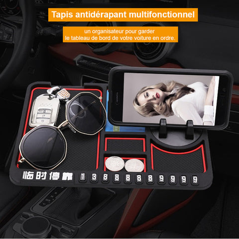 TAPIS ANTIDERAPANT NOIR VOITURE SMARTPHONE SILICONE SUPPORT