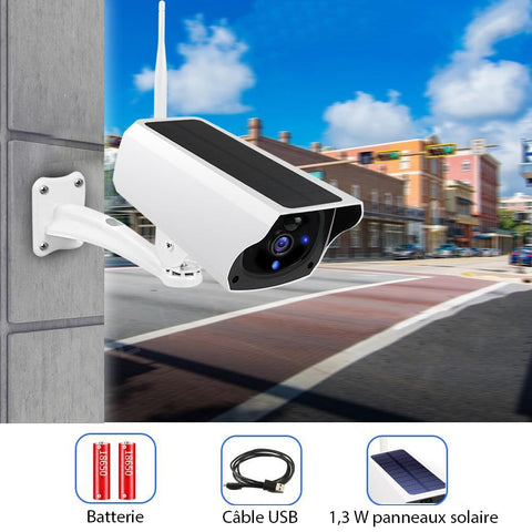 Caméra Solaire wifi de surveillance extérieur avec alarme de mouvement - Livraison offerte
