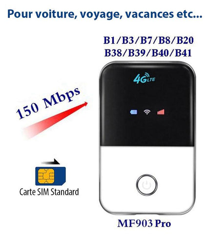Accédez au Réseau 4G partout ou vous vous déplacez grace a notre Routeur Wifi 4G de poche - Livraison offerte