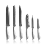 Jeu de 6 couteaux professionnels en acier inoxydable avec support en bois design - Livraison Offerte