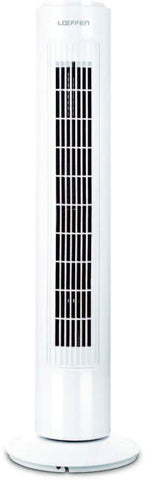 Ventilateur colonne Blanc 50W - Livraison offerte